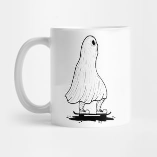 ghost on skateboard Mug